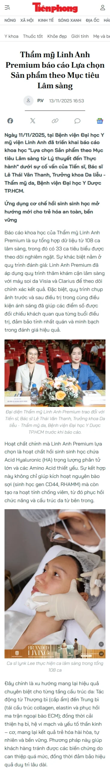 Thẩm mỹ Linh Anh nhận giải thương hiệu phun xăm xuất sắc